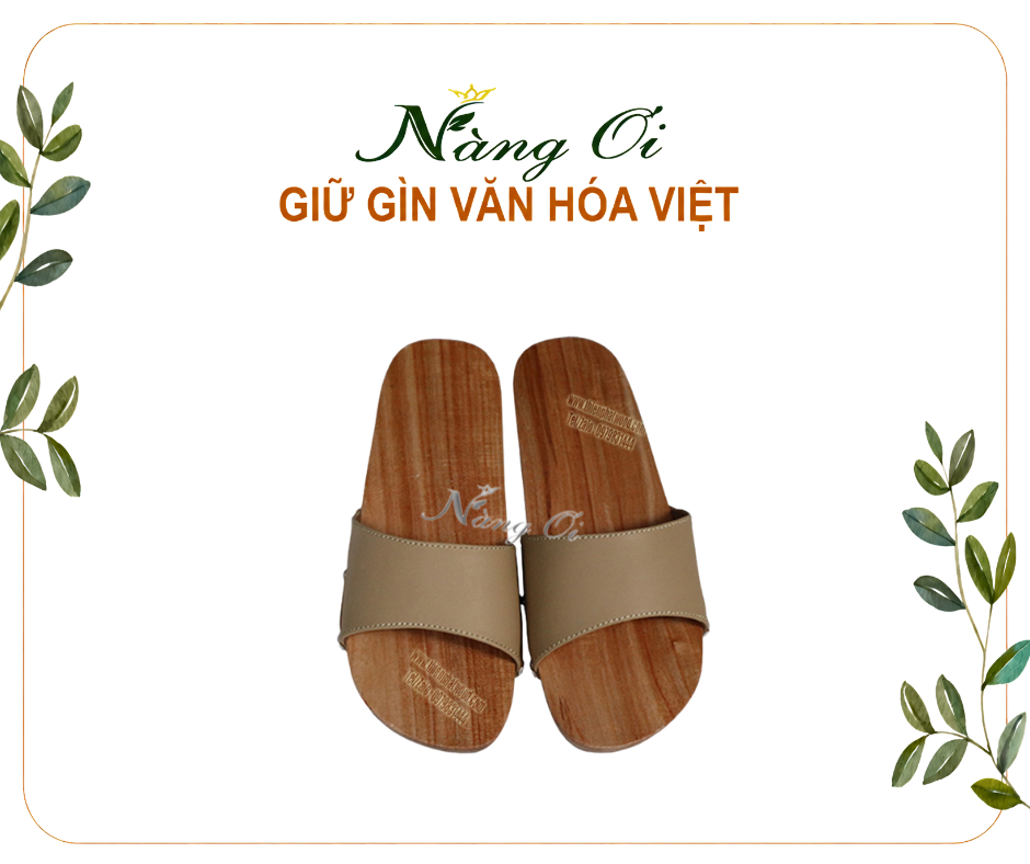 guốc gỗ cao 3cm lấy cảm hứng từ guốc gỗ truyền thống
